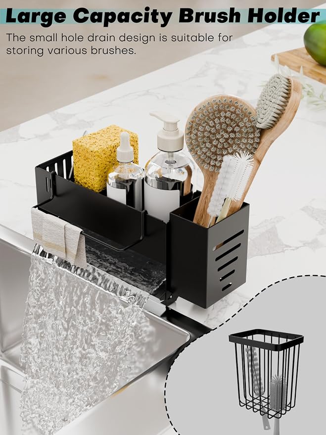 Sponge Holder for Kitchen Sink, Space-Saving Sink Caddy - Image 3