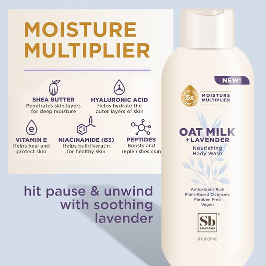 Soapbox Body Wash, Oat Milk + Lavender Body Wash, Vegan & Moisturizing - Image 2