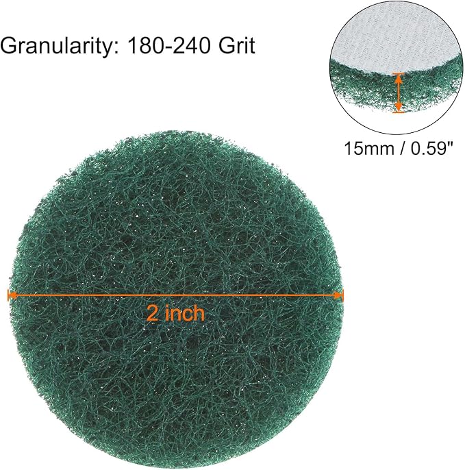 HARFINGTON 6pcs Drill Power Brush 2 inch Tile Scrubber Scouring Pads 180-240 - Image 2