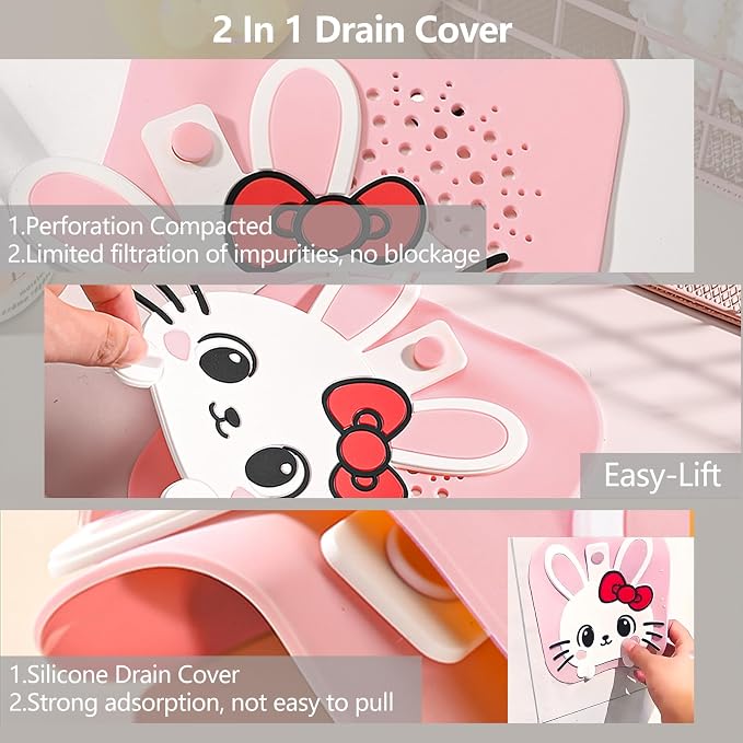 2-in-1 Shower Drain Hair Catcher & Bathtub Drain Cover, Odor-Proof Silicone - Image 8