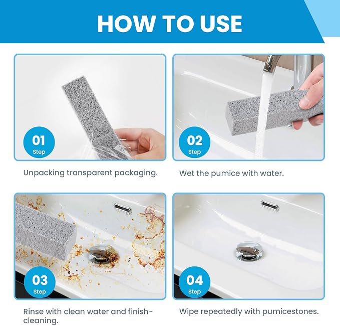 14 Pack Pumice Stone for Toilet Bowl Cleaning, Powerfully Cleans Hard Water - Image 6