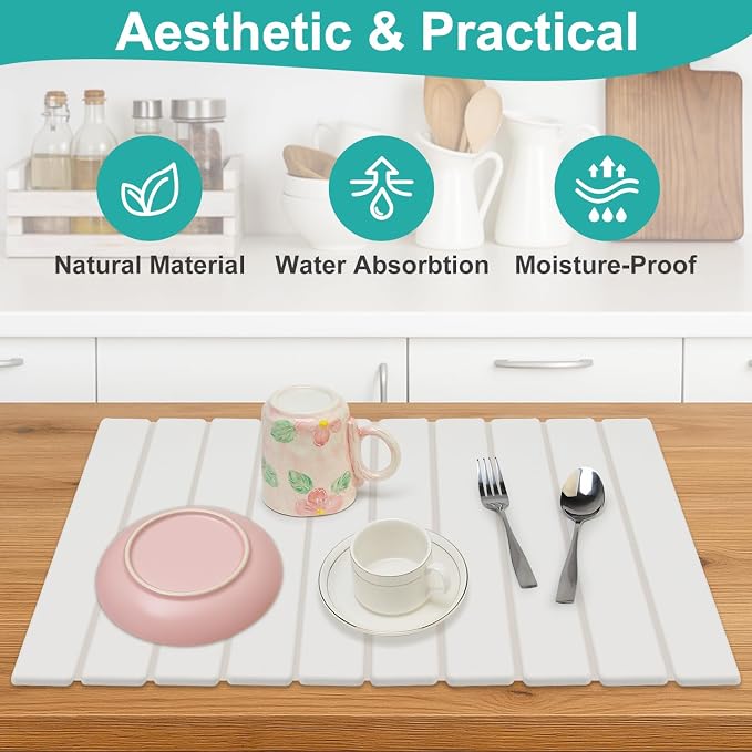3 Pcs Large Stone Dish Drying Mat - Image 8
