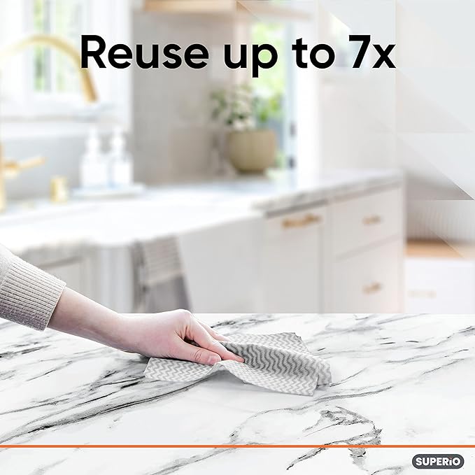 Superio Handy Wipes For Kitchen Multi-Purpose Heavy-Duty Reusable Cleaning - Image 5