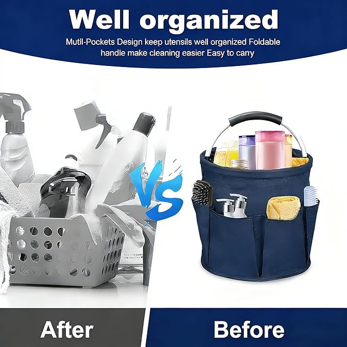 Qivine Cleaning Caddy for Cleaning Supplies, 17L Cleaning Supply Caddy - Image 5