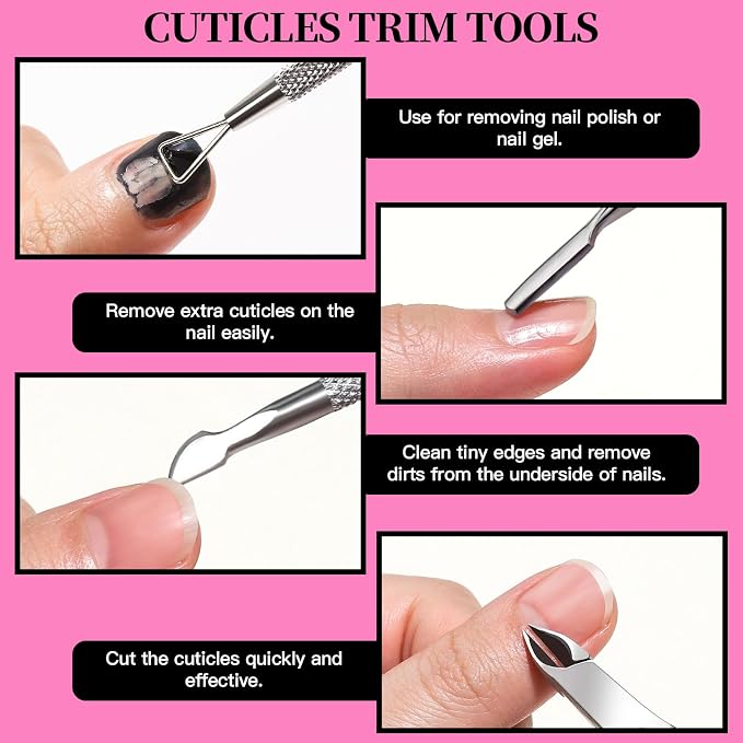FANDAMEI Nail Care Kit, Nail Files 100/180, Nail Buffer Block, Cuticle Nippers - Image 4