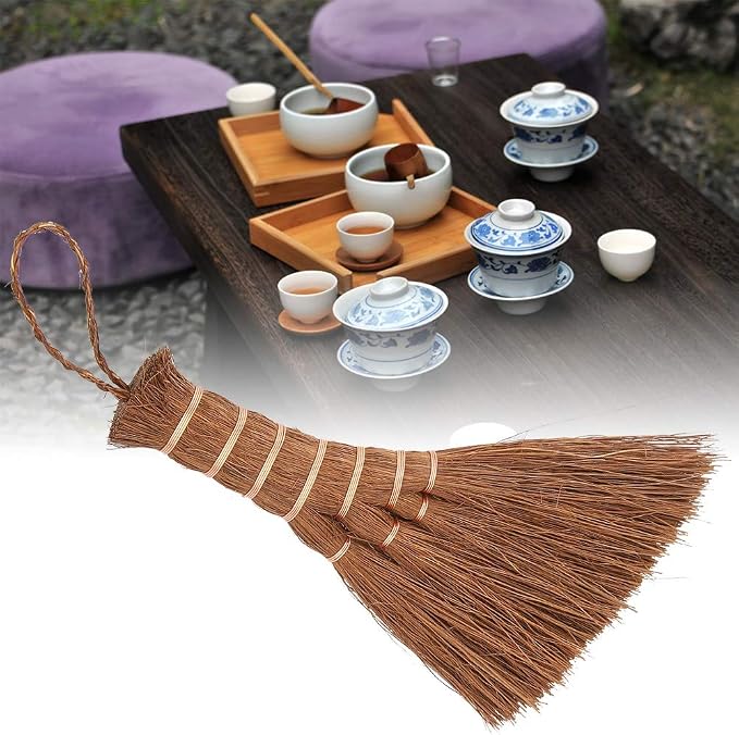 Jerliflyer Mini Brown Broom Palm, Small Palm-Sized Handle Broom Brush - Image 3
