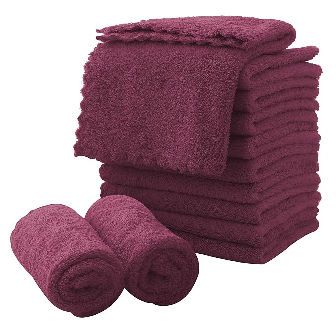 MOONQUEEN Microfiber Facial Cloths Fast Drying Washcloth 12 Pack by MOONQUEEN