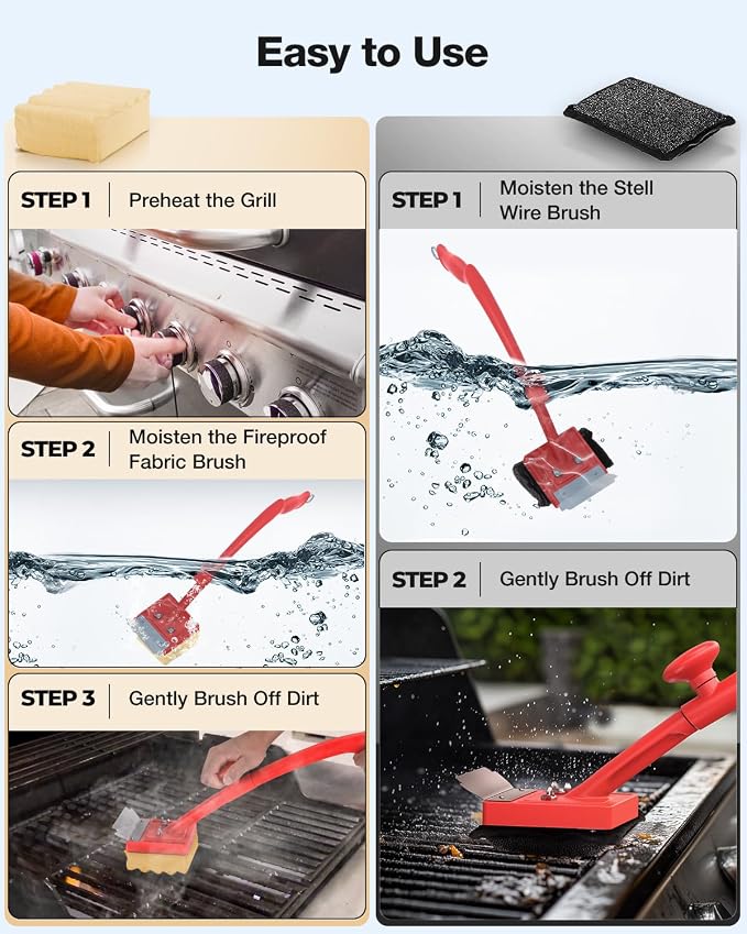 Grill Brush Bristle Free, Replaceable BBQ Cleaning Head, Safe Replacement - Image 2