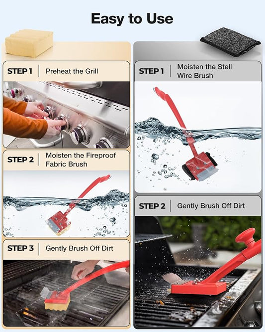 Grill Brush Bristle Free, Replaceable BBQ Cleaning Head, Safe Replacement - Image 2