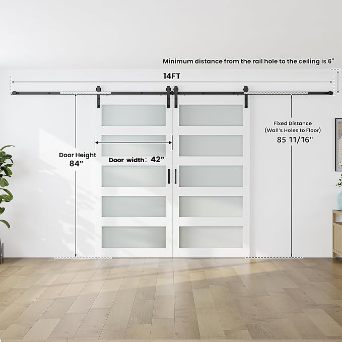 SmartStandard 84 x 84 in Glass Barn Door - Image 3
