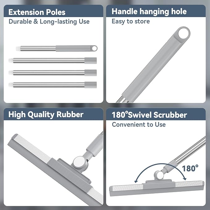 Floor Squeegee with 180° Rotating Head, Squeegee - Image 6