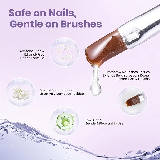 Beetles Nail Art Brushes Cleaner and Conditioner 85ml/2.87 Fl.Oz Nail Brush - Image 5