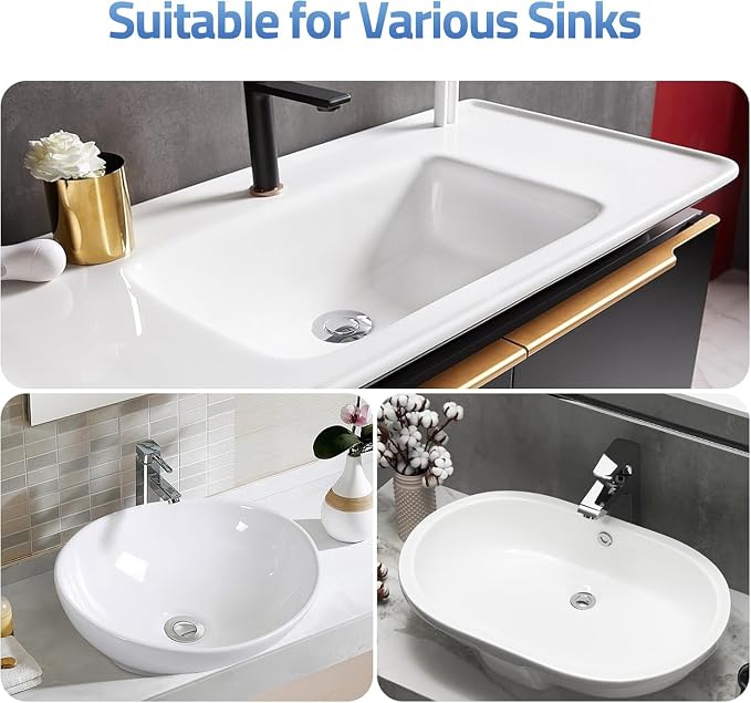3Pcs 3-in-1 Bathroom Sink Stopper Hair Catcher - Image 7