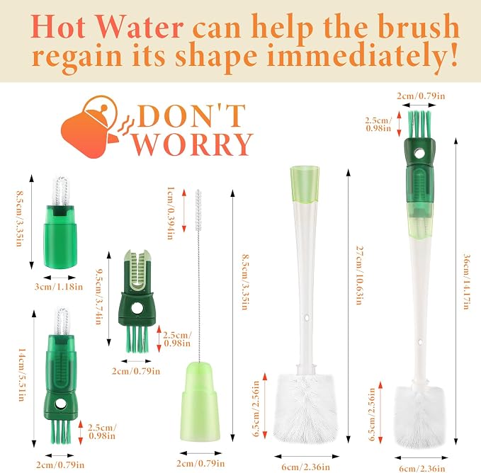5 in 1 Water Bottle Brushes for Cleaning, Easily Cleans The Cup Mouth, and - Image 3