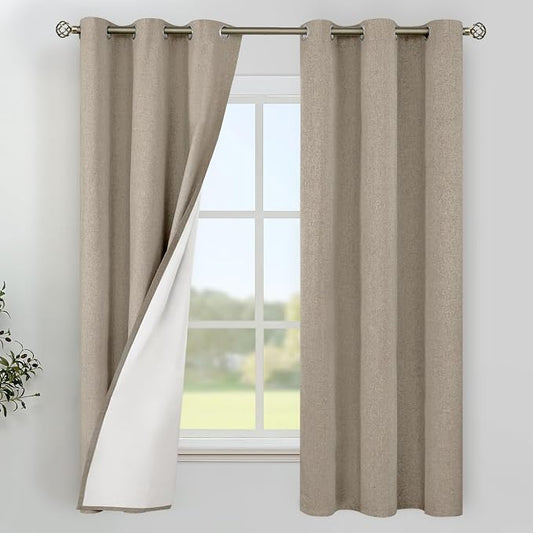 YoungsTex Taupe Linen Blackout Curtains by YoungsTex
