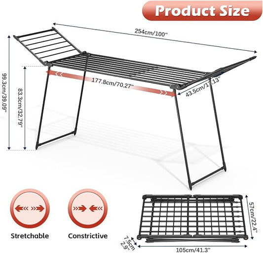 APEXCHASER Clothes Drying Rack Foldable, Large Drying Rack Clothing Retractable - Image 2