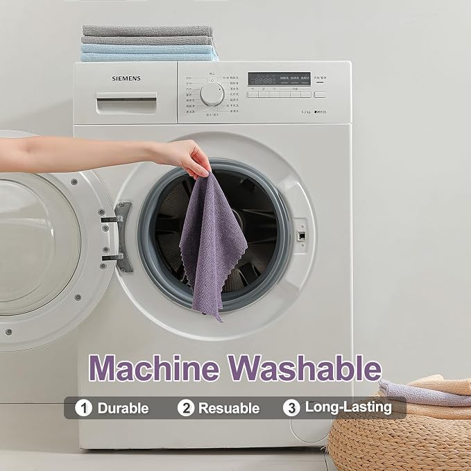 Jessy Home 80 Pack Microfiber Cleaning Cloth Roll Reusable Paper Towels 12"x12" - Image 7