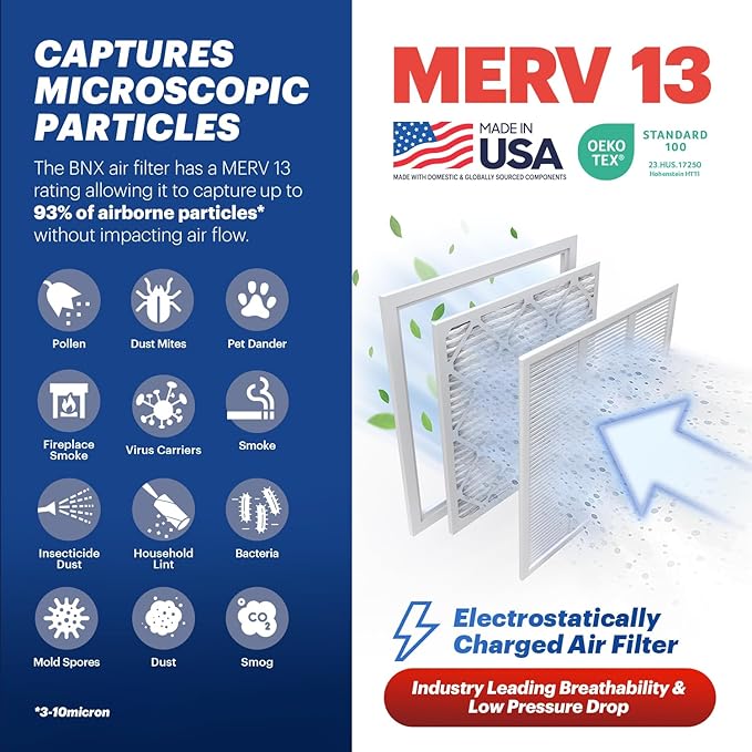 BNX TruFilter 16x16x1 Air Filter MERV 13 - Image 2