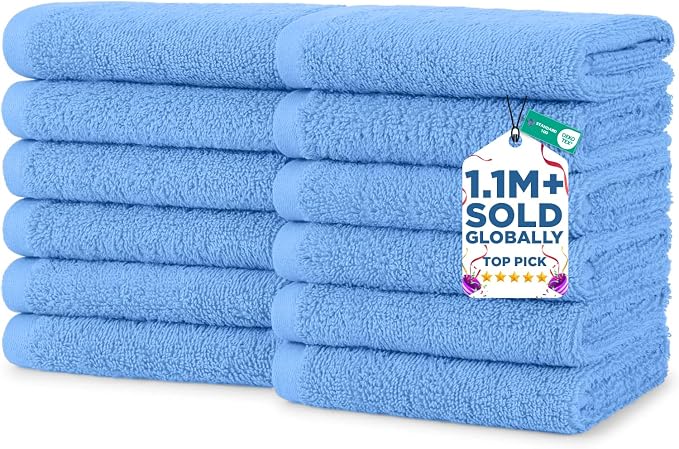 DAN RIVER 12 Pack Wash Cloths for Showering by DanRiver