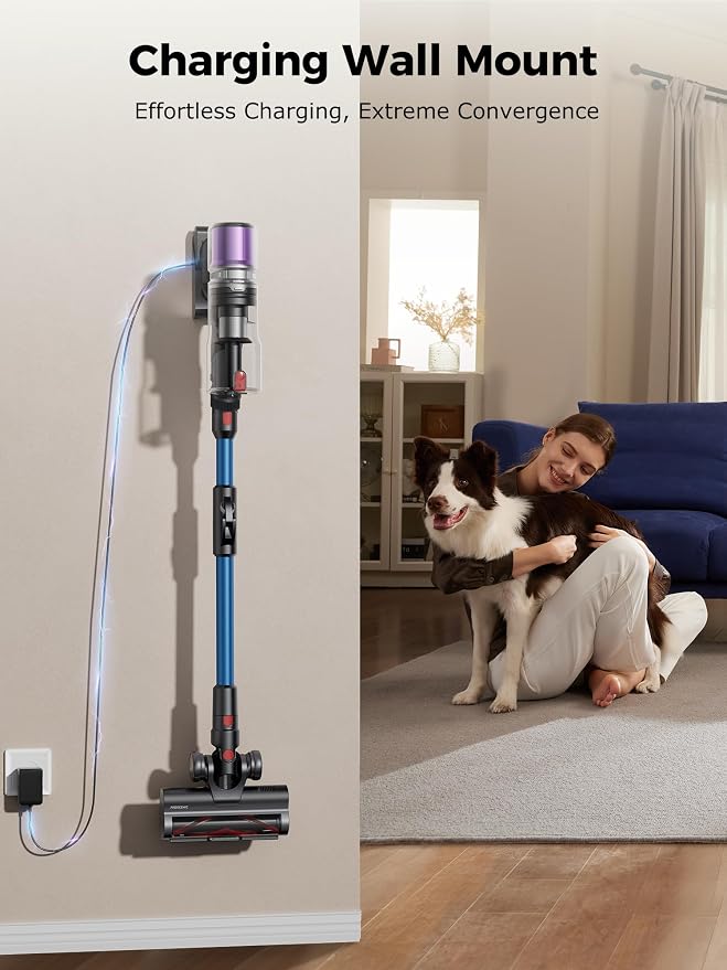 Proscenic Cordless Vacuum Cleaner, 45Kpa 55Mins Runtime, 180°Bendable Wand - Image 8
