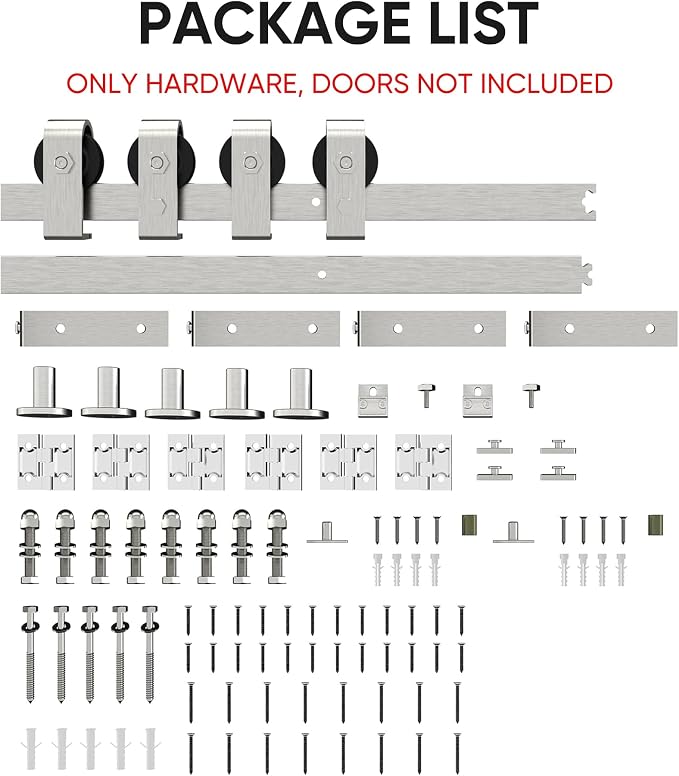 60'' Bi-Fold Sliding Barn Door Hardware Track Kit - Image 5