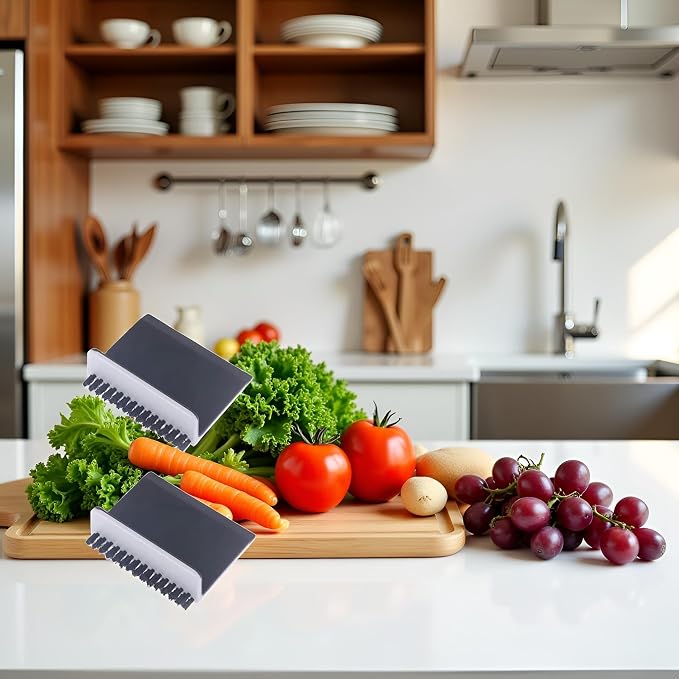2 Pcs Black Kitchen Sink Squeegee Cleaner Countertop Brush Wiper Vegetable - Image 8