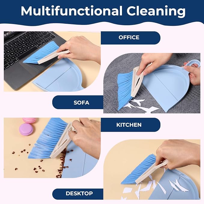9 Pack Mini Dust Pan and Brush Set, Small Hand Broom and Dustpan Set - Image 7