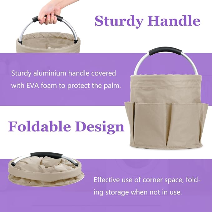 17L Cleaning Supply Caddy with Soft Handle, Portable Shower Caddy in 600D - Image 8