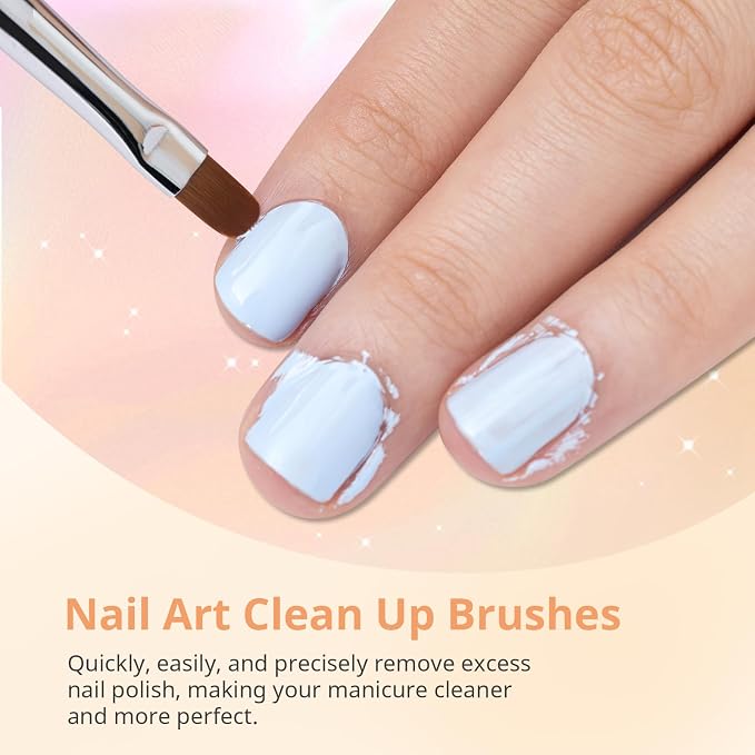 AIRSEE Nail Art Clean Up Brush Set, Detailed Cleaning, Nail Design - Image 2