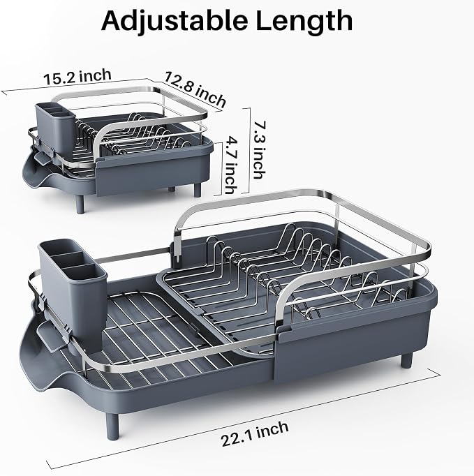Dish Drying Rack, Expandable Dish Rack - Image 5