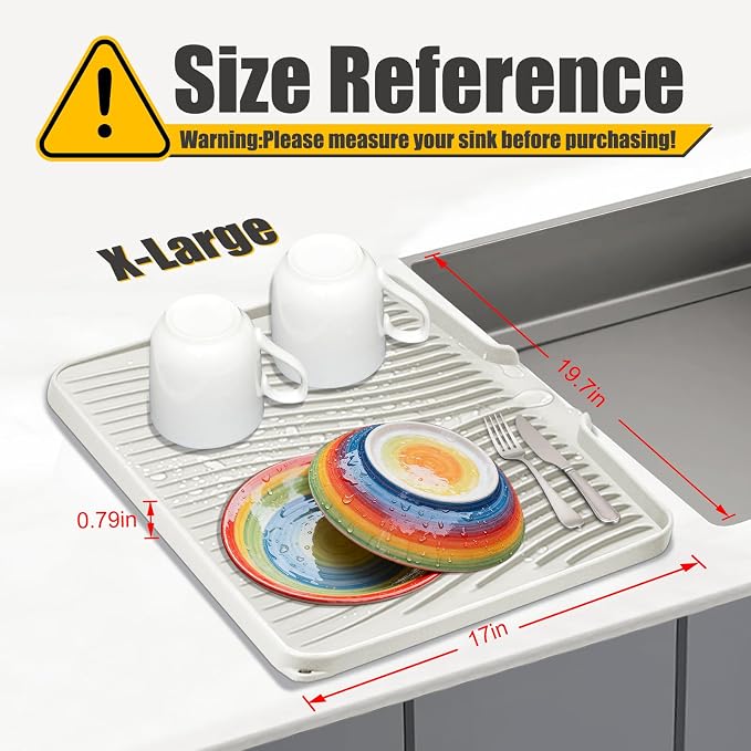 Silicone Dish Drying Mat, Stone Drying Mat - Image 2