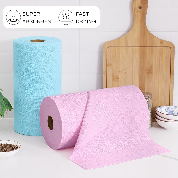 Homaxy Tear Away Dish Cloths Rolls, 75 Sheets-11.8" X 11.8", Reusable Washable - Image 8