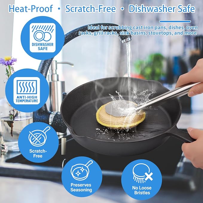 Kitchen Scrub Brush with Handle, Non-Scratch Extra Strong Cleaning Brush - Image 4