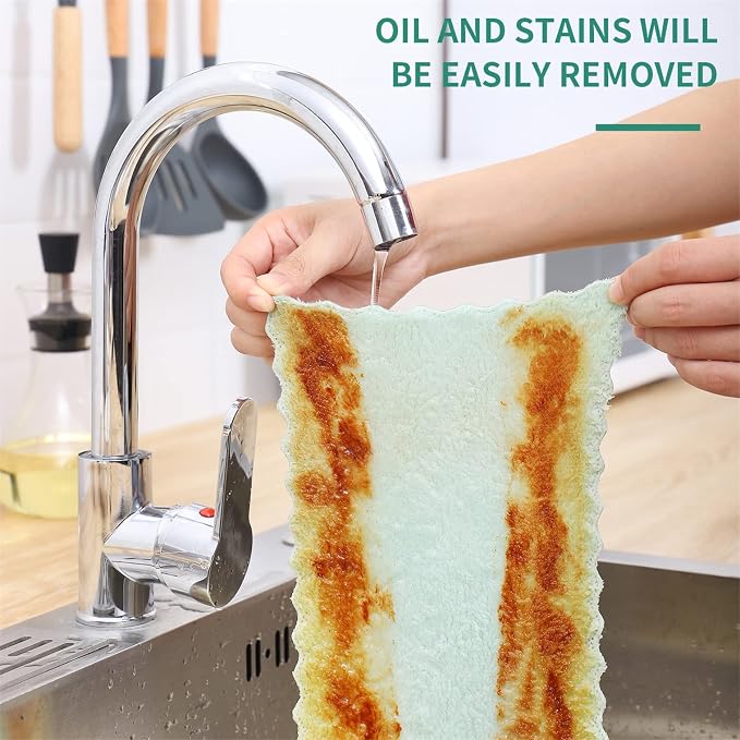 Bessrung 20 Pack Kitchen Dish Cloths, Super Absorbent Microfiber Cleaning Cloth - Image 5