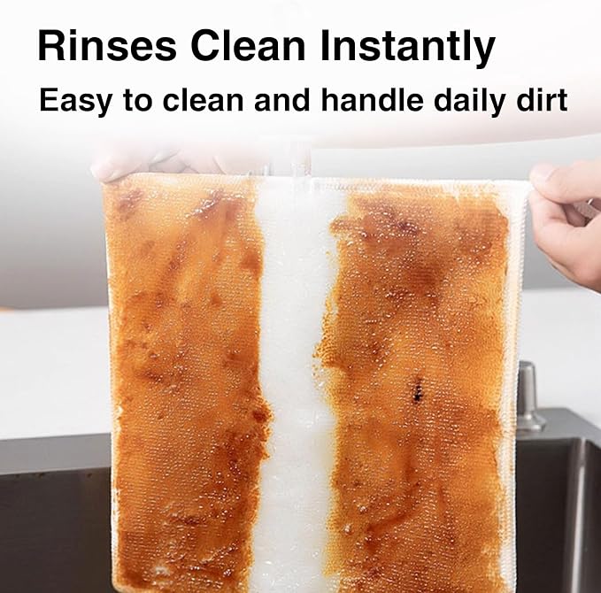 Bamboo Fiber Dish Cloths for Kitchen, Reusable Dish Towels, Double Layered - Image 6