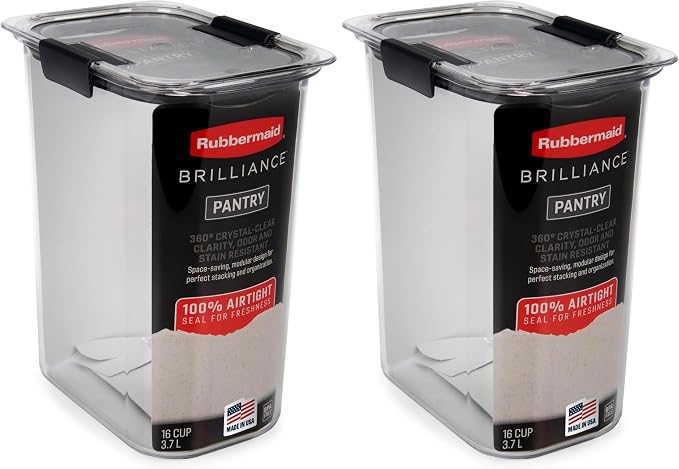 Rubbermaid Brilliance Food Storage Container, Airtight | Clear/Grey | by Rubbermaid