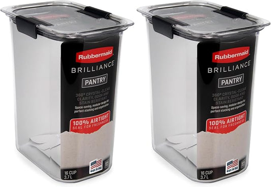 Rubbermaid Brilliance Food Storage Container, Airtight | Clear/Grey | by Rubbermaid