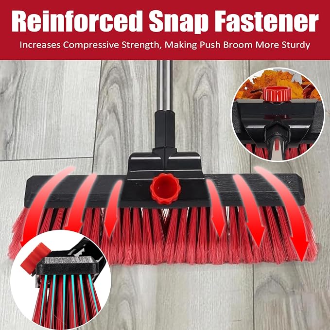 16.5" Outdoor Broom for Floor Cleaning Heavy Duty Push Broom - Image 3