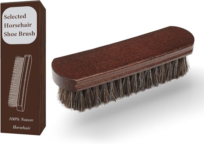 Professional 100% Horsehair Shoe Brush Premium Soft Horsehair Dauber Applicators by LYSSRA
