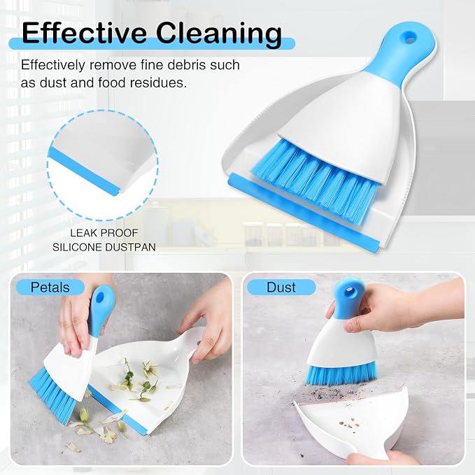 NACENA Mini Dustpan and Brush Set, Small Broom and Dustpan Set Dust Pan and - Image 4