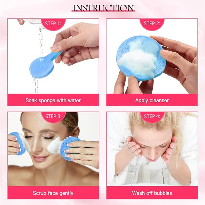 Patelai 120 Pieces Compressed Facial Sponge - Image 2