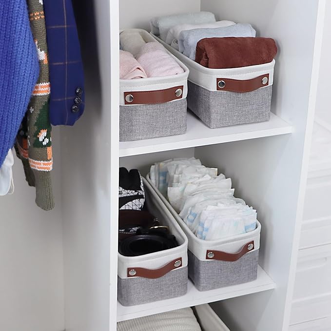 Univivi 4PC Small Fabric Storage Bins, Countertop Organizing Small Items - Image 4