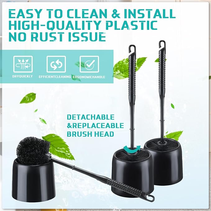 Roshtia 12 Sets Toilet Brush and Holder Set - Image 3