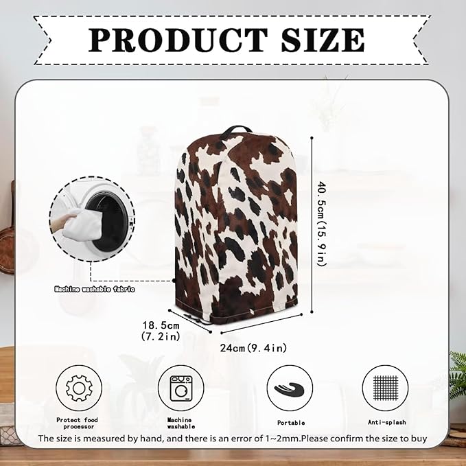 Cow Pattern Blender Cover Kitchen Blender Dust Covers with Drawstring Food Processor Dust Covers Stand Mixer Case Coffee Maker Appliance Cover for Home Kitchen Indoor