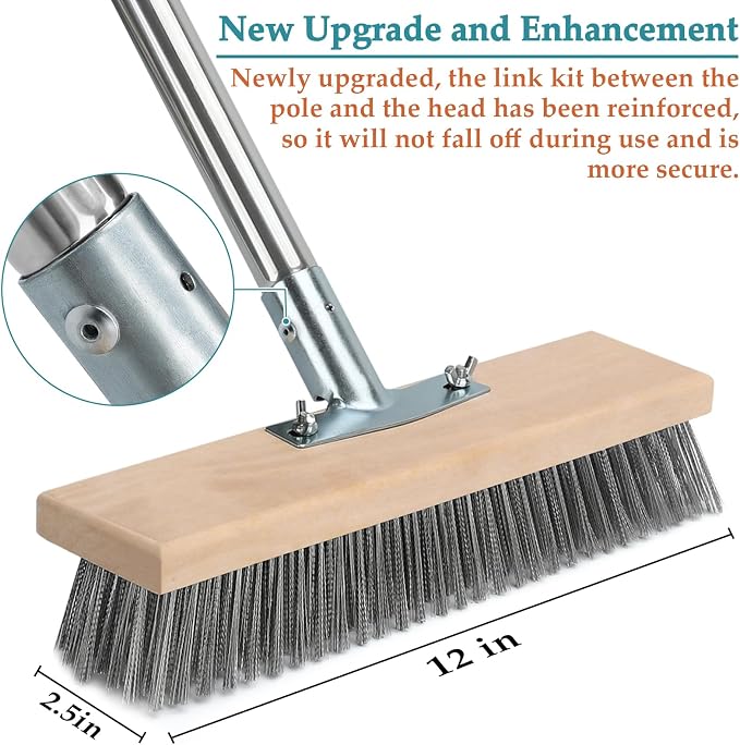 Stainless Steel Deck Scrub Brush - Image 4
