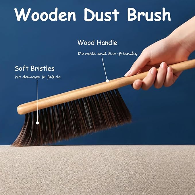 2 Pieces Dust Brush Hand Broom Wooden Bench Brushes - Image 2