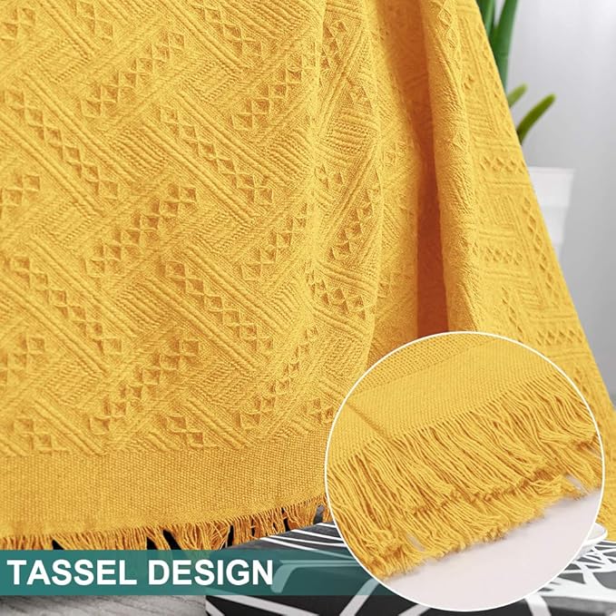 MYSKY HOME Sofa Covers, Couch Cover for 2 Cushion Couch, Geometrical Sectional Couch Covers for Dogs, Sofa Throws Sofa Slipcovers for Pets, & Kids (X-Large, 71" x 118", Yellow)