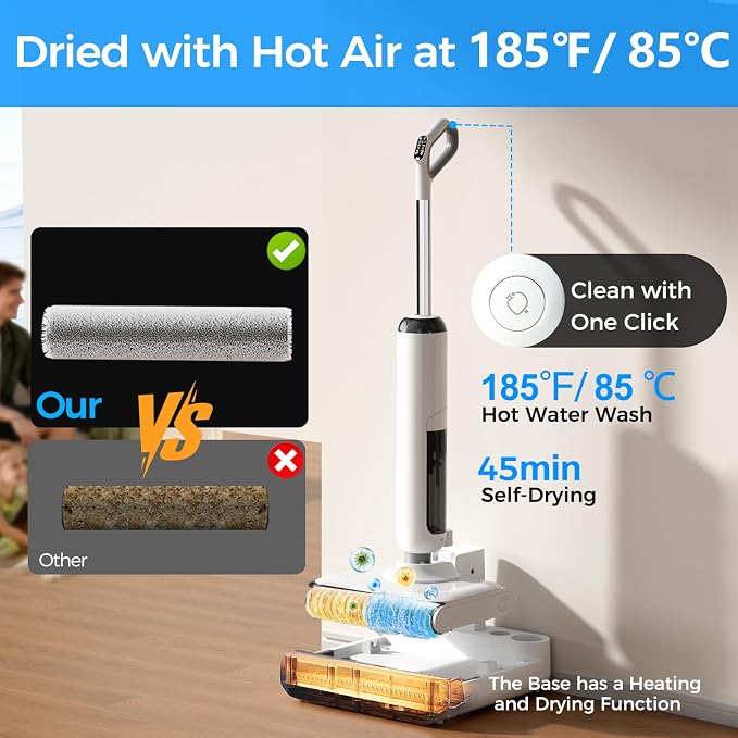 Cordless Wet Dry Vacuum Cleaner, 23KPa Vacuum Mop - Image 9