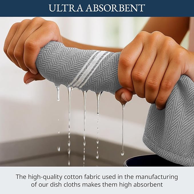 LANE LINEN Kitchen Towel Set, Dish Drying Towels, Absorbent & Machine Washable - Image 4