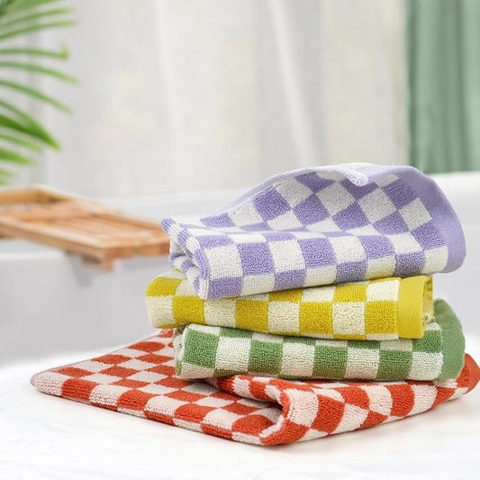 Jacquotha Wash Cloths Checkered 4 Pack 4 Colors - Image 2